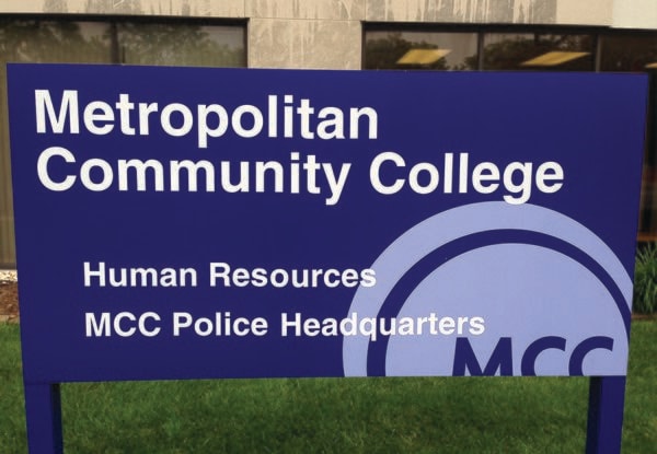 Exterior Aluminum Post and Panel Sign for Metropolitan Community College in Kansas City, MO